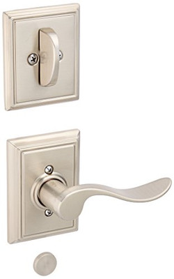 SCHLAGE F94ACC619ADDRH Lock Company Accent Lever Right Handed Dummy Interior Pack with Deadbo, Satin Nickel