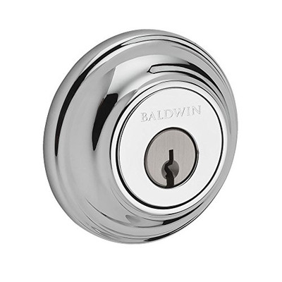 Baldwin SCTRD260 SC.TRD Traditional Round Keyed Entry Single Cylinder Deadbolt, Polished Chrome