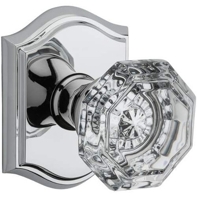Baldwin HDCRYTAR260 HD.CRY.TAR Crystal Single Dummy Door Knob with Traditional Arch Trim fro, Polished Chrome