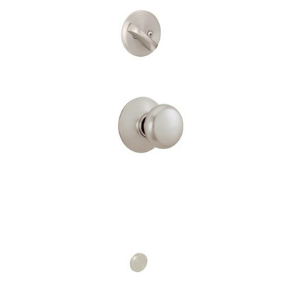 SCHLAGE F59PLY619 F59 PLY 619 Plymouth Interior Knob with Deadbolt, Satin Nickel (Interior Half Only)