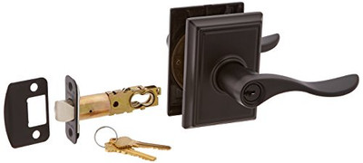 SCHLAGE F51AACC622ADD Lock Company F51A Accent 622 ADD Addison Deco Rose Entry Door Lock Matte Black