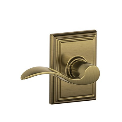 SCHLAGE F10ACC609ADD Addison Trim with Accent Hall and Closet Lever, Antique Brass (F10 ACC 609 ADD)