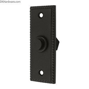 Deltana BBSR333U10B Solid Brass Rectangular Rope Bell Button (Oil Rubbed Bronze) by Enterprises