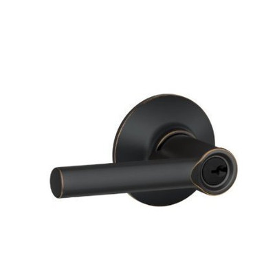 SCHLAGE F80BRW716  Aged Bronze Keyed Entry Broadway Single Cylinder Storeroom Door Lever Set from the F-Series