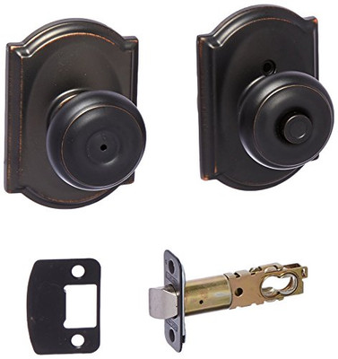 SCHLAGE F40GEO716CAM F40 GEO 716 CAM Camelot Collection Georgian Privacy Knob, Aged Bronze