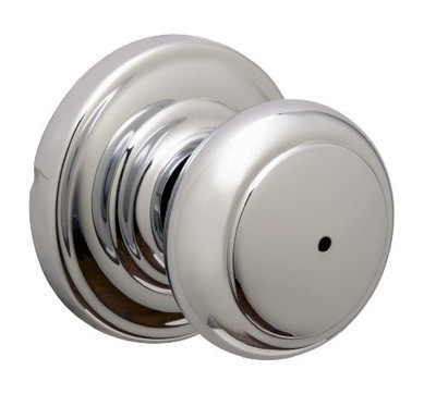 SCHLAGE F40AND625AND Andover Privacy Knob, Andover Rose, Bright Chrome