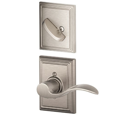 SCHLAGE F59ACC619ADDLH Lock Company Accent Left Handed Interior Pack Lever Set with Single Cy, Satin Nickel (Interior Half Only)
