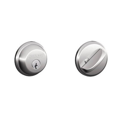 SCHLAGE B60625 B60 Single Cylinder Grade 1 Deadbolt from the B-Series, Polished Chrome