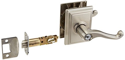 SCHLAGE F51AFLA619ADD Lock Company F51A FLAIR 619 ADD Addison Deco Rose Entry Door Lock Satin Nickel