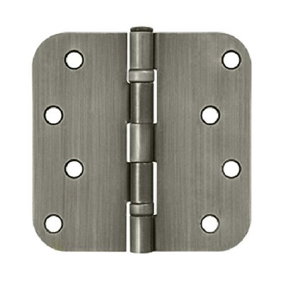 Deltana S44R5BB15A 4 in. x 4 in. x 0.63 in. Radius Residential Steel Hinge - Pair (Set of 10) (Antique Nickel)