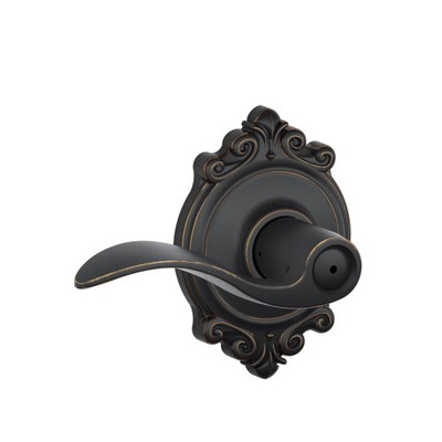 SCHLAGE F40ACC716BRK F40 ACC 716 BRK Brookshire Collection Accent Privacy Lever, Aged Bronze