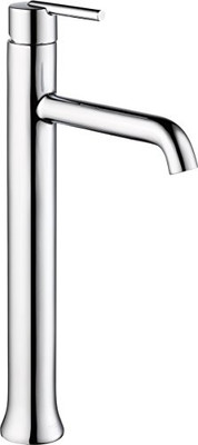 Delta 759-DST Faucet Trinsic Single Handle Single Hole Bathroom Faucet for Vessel Sinks, Chrome