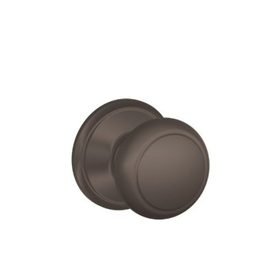 SCHLAGE F10AND613 F10 AND 613 16-080 10-027 Andover Hall and Closet Knob, Oil-Rubbed Bronze
