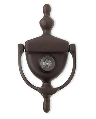 Deltana DKV630U10B  Door Knocker with Viewer 1-3/4-Inch Max Door Thickness