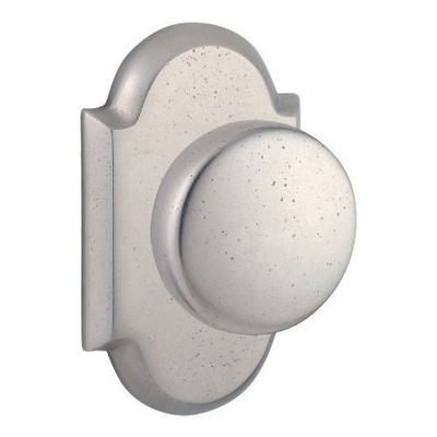 Baldwin PVRUSRAR492  Reserve Privacy Rustic with Rustic Arch Rose in White Bronze Finish.