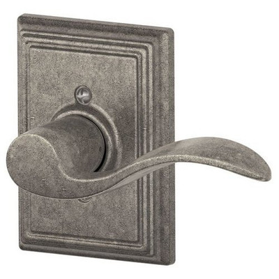 SCHLAGE F170ACC621ADDRH  Distressed Nickel Single Dummy Accent Door Lever with the Decorative Addison Rose for Right Handed Doors.