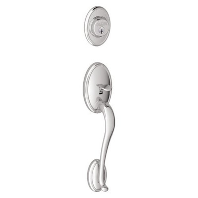 SCHLAGE F58WKF625  Wakefield Exterior Handleset with Deadbolt, Bright Chrome (Exterior Half Only).
