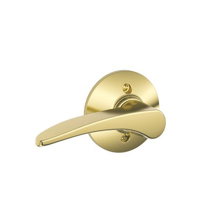 SCHLAGE F170MNH605LH  Manhattan Left Hand Dummy Lever, Bright Brass