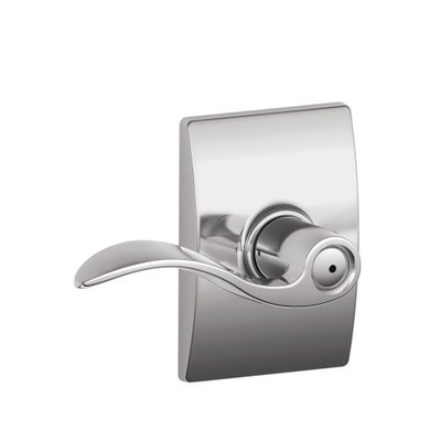 SCHLAGE F40ACC625CEN  Century Collection with Accent Privacy Lever, Bright Chrome