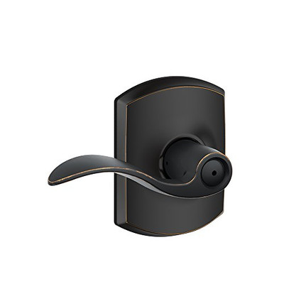 SCHLAGE F10ACC716GRW Greenwich Trim with Accent Hall and Closet Lever, Aged Bronze (F10 ACC 716 GRW)