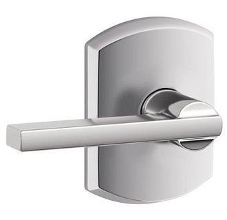 SCHLAGE F10LAT625GRW Lock Company F10 Series Latitude w Greenwich Rose Passage Door Lock Bright Chrome