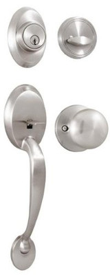 Weslock 02810-NSNFR2D  Hillcrest EH with Salem Knob, Satin Nickel