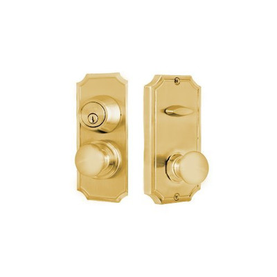 Weslock 01501IBI3SL2D  Unigard Premiere Interconnected Entry with Impresa Knob with 2-3/8" Backset and Round Corner Strikes Lifetime Brass Finish