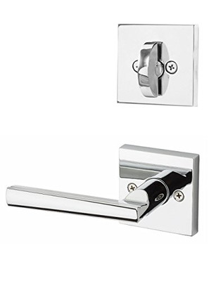 KWIKSET 968MRLSQT-26  Montreal Square Interior Dummy Handleset Trim Bright Chrome Finish