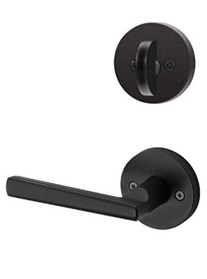KWIKSET 968MRLRDT-514  Montreal Round Interior Dummy Handleset Trim Iron Black Finish