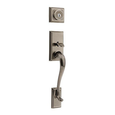 KWIKSET 802HELIP-15A 802HE LIP 15A Hawthorne Interior/Exterior Entrance Handleset Finish: Antique Nickel