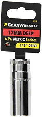 GearWrench KDT80399 80399 3/8" Drive 6 Point Deep Metric Socket 17mm