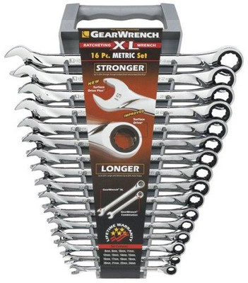 GearWrench KDT85099 85099 16 Piece Metric XL Ratcheting Combination Wrench Set