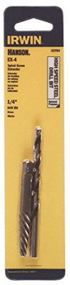 Vise Grip HAN53704 Irwin Hanson 53704 1/4" Spiral Screw Extractor & Drill Bit Set