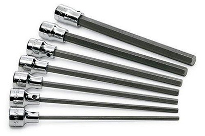 SK Hand Tool SKT19728 SK Hand Tool .38in. Drive SAE Long Hex Bit Socket Set - 7 Pieces