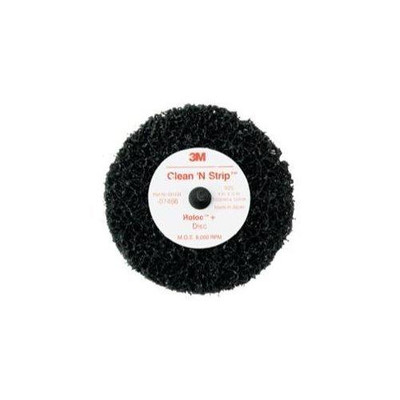 3M MMM7466 Scotch-Brite(TM) Roloc(TM)+ Clean and Strip Disc 7466, Roloc Quick-Change Attachment, Silicon Carbide, 4" Diameter x 1/2" Width x 1/2" Thick, Extra Coarse Grit, Black (Pack of 10)