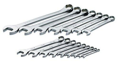 SK Hand Tool SKT86014 SK 86014 SuperKrome 16 Piece 6 Point 1/4-Inch to 1-1/4-Inch Combination Wrench Set