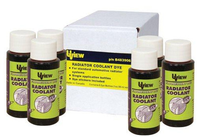 UVIEW UVUB483906 RADIATOR COOLANT DYE 6 - 1OZ BOTTLES
