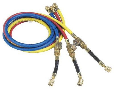 Robinair ROB65060 (65060) Enviro-Guard Hoses with Ball Valves - 60", Set of 3