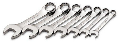 SK Hand Tool SKT86237 SK Tools Model SKT-86237 7 Piece SuperKrome« Fractional Short Combination Wrench Set