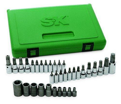 SK Hand Tool SKT19763 SK 19763 35-Piece 1/4-Inch, 3/8-Inch and 1/2-Inch Drive TORX Bit Socket SuperSet