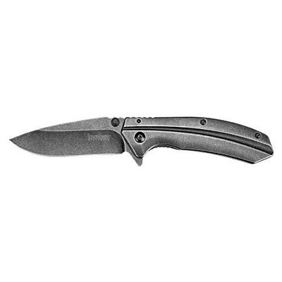 Kershaw KER1306BW Filter (1306BW) Folding Pocket Knife with 3.2-Inch BlackWashed High-Performance Steel Blade, Stainless Steel Handle, Deep-Carry Pocketclip, Frame Lock and SpeedSafe Assisted Opening 5 OZ