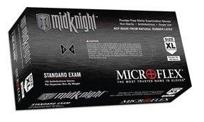Microflex MFXMK-296-S MK296S MidKnight Black Powder-Free Nitrile Examination Gloves - Small, Box of 100
