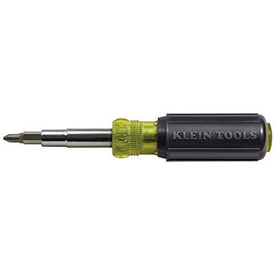 Klein Tools KLE32500 Screwdriver and Nut Driver 11-in-1 Multi Tool, Industrial Strength Bits, Cushion Grip Handle 32500