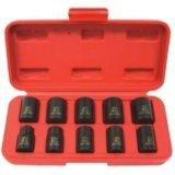 K Tool International KTI37100 () 10 Piece 3/8" Drive 6 Point Metric Standard Impact Socket Set