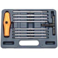 VIM Tools VIMBHI100 BHI100 SAE 7" Long T-Handle Ball and Hex Bit Set - 10 Piece