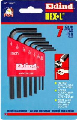 EKLIND TOOL EKL10107 Eklind Short Arm Hex-L Key Set 7 Piece 5/64 " 3/32 " 1/8 " 5/32 " 3/16 " 7/32 " 1/4 "