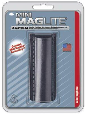 Mag Instrument MAGAM2A026 Maglite Black Plain Leather Holster for AA Cell Mini Flashlights
