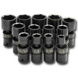SK Hand Tool SKT34300 SK Hand Tool .50in. Drive SAE 6 Point Swivel Impact Socket Set - 13 Pieces