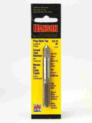 Vise Grip HAN8136 High Carbon Steel Machine Screw Fractional Plug Tap 3/8"-24 NF