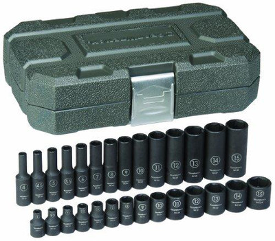 GearWrench KDT84901 GearWrench .25in. Drive 6 Point Metric Standard and Deep Impact Socket Set Metric - 28 Pieces